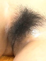 Hinano Asian with oiled body gets vibrators on vagina and boobs