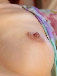 Runa Itou rubs hairy cooter with panty and exposes it nude