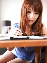 Meguri with huge boobs is very naughty while doing homework
