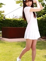 Nana Ozaki exposes big assets and hot bum during golf game